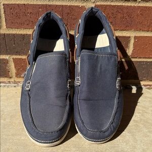 CROCS Men's Navy and Brown Boat Shoes